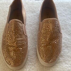 INC International Concepts Metallic Pink Crystal Slip-On Sneakers